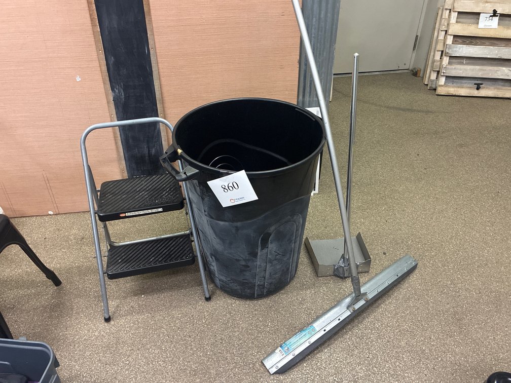 Assortment, Trash Can, Step-Stool, Surface Squeegee