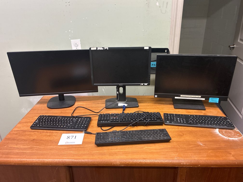 (3) Monitors and Keyboards