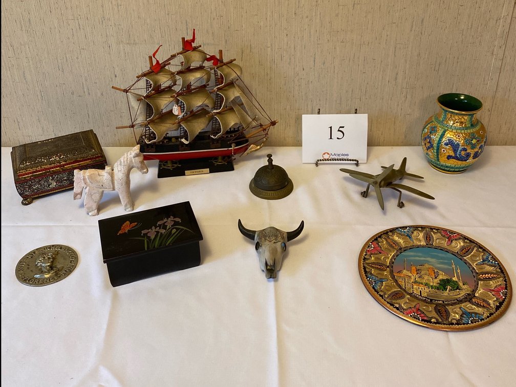 Brass Bell, Brass Plane, Various Home Decor Pieces