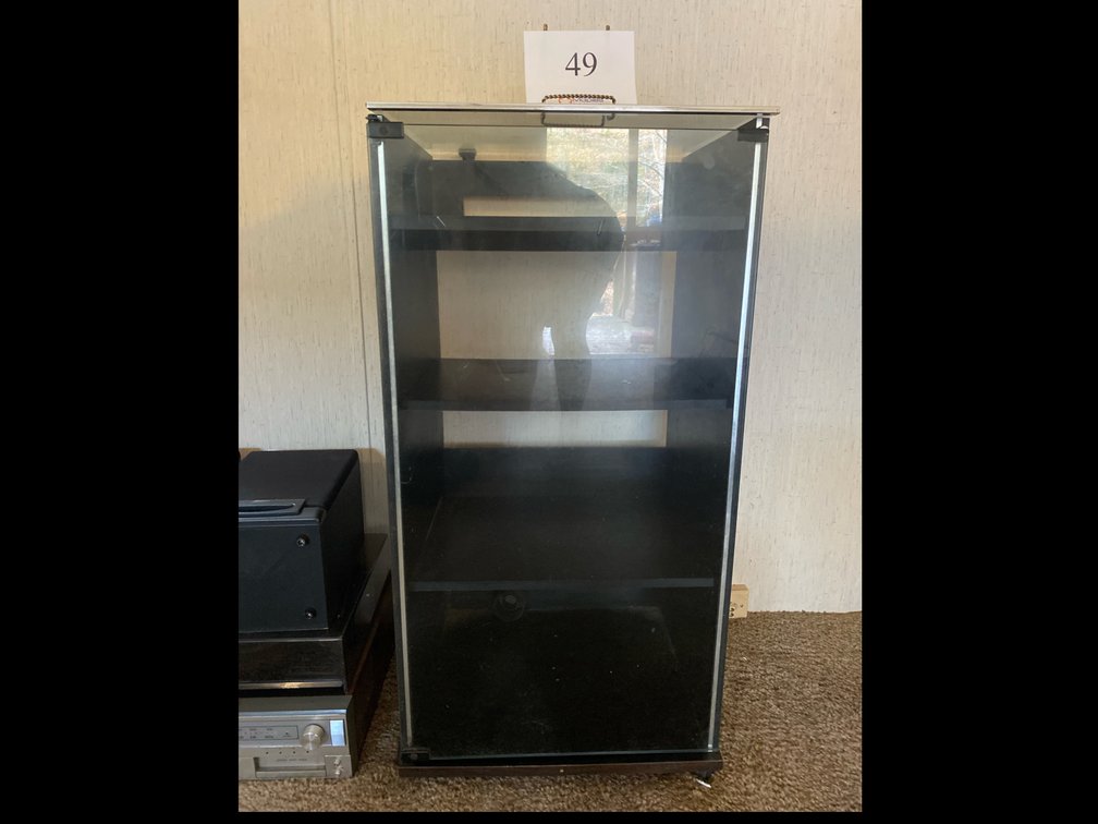 GLASS FRONT PORTABLE MUSIC CABINET