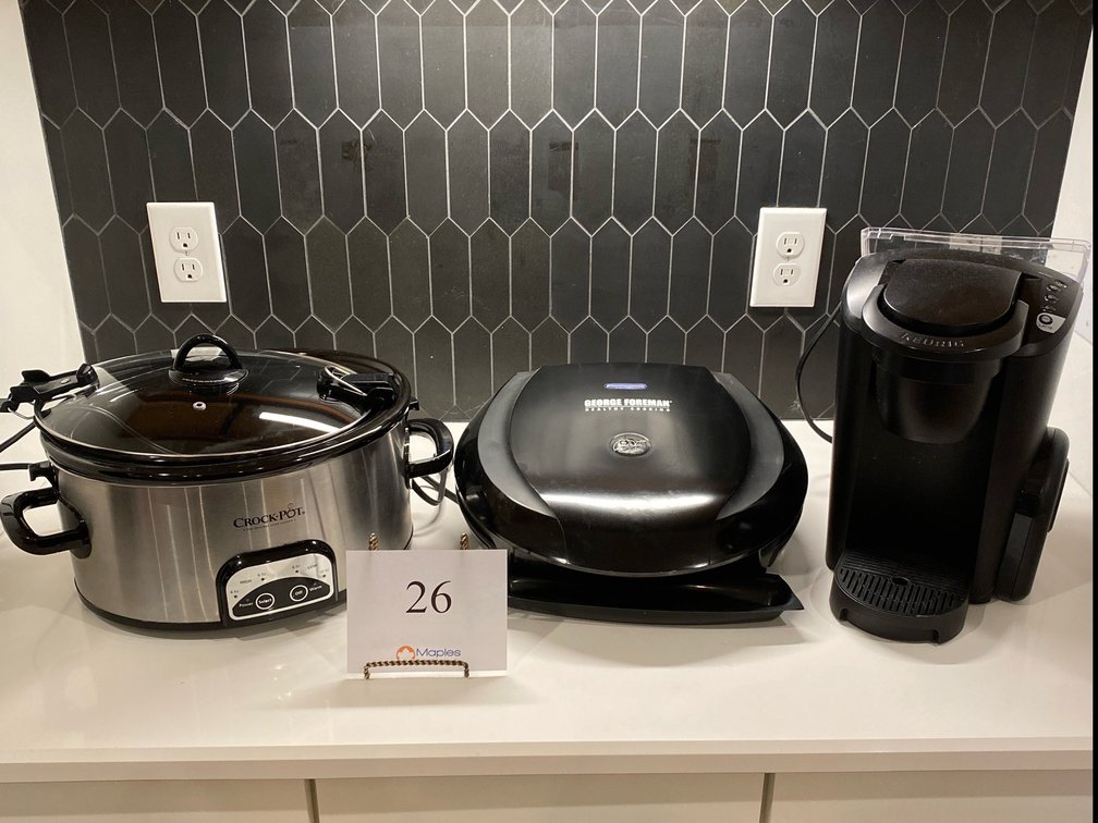 CROCK-POT, GEORGE FOREMAN GRILL, KEURIG SINGLE SERVE