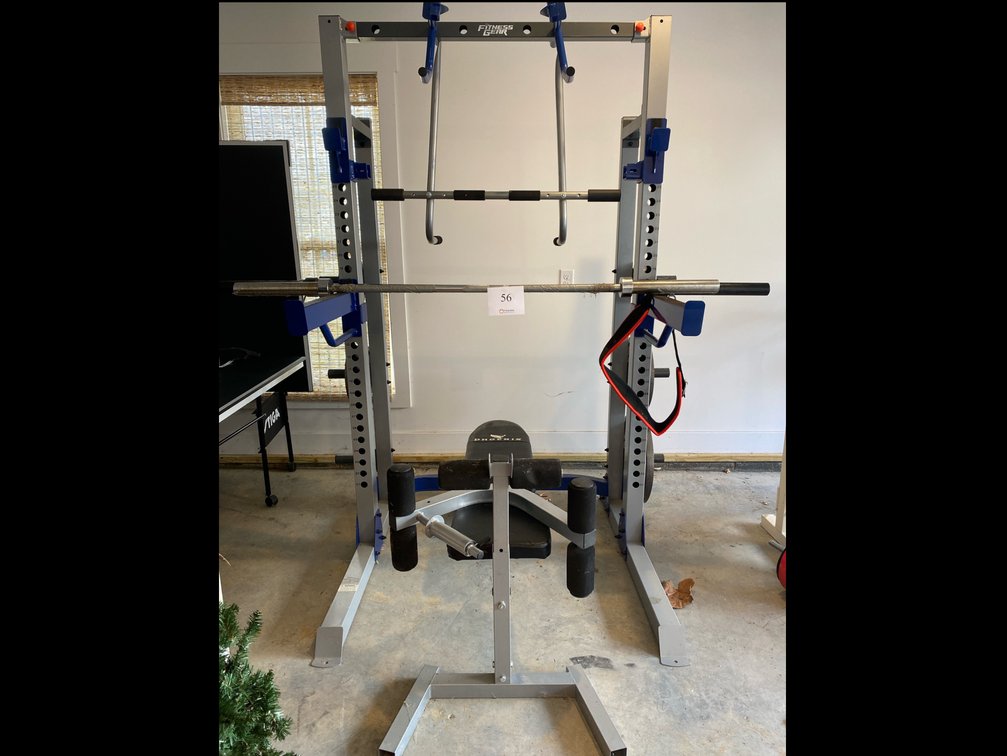 FITNESS GEAR EXERCISE STATION AND WEIGHT BENCH