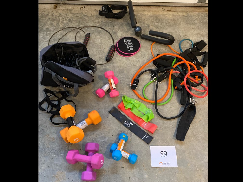 WEIGHTS, RESISTANCE CORDS, RESISTANCE BANDS, JUMP ROPES