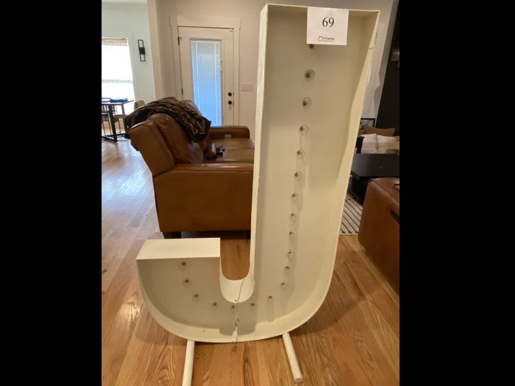 GIANT LETTER J WITH LIGHTS 