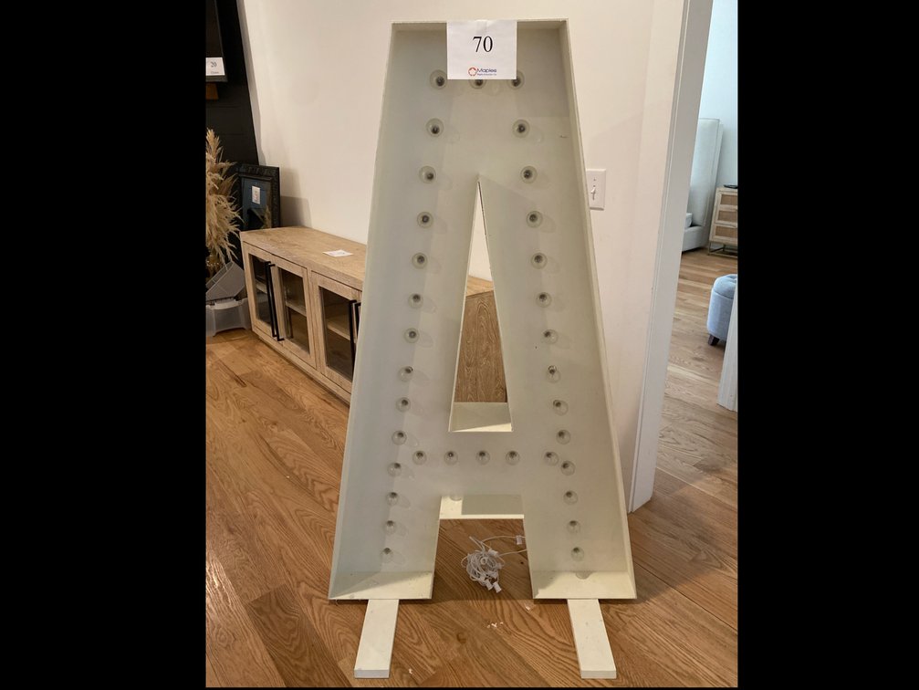GIANT LETTER A WITH LIGHTS 