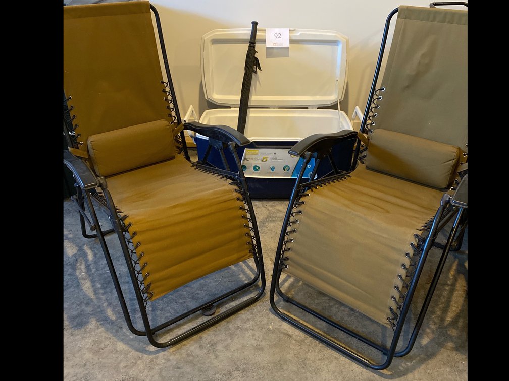 LOUNGE CHAIRS, 200 CAN COOLER, UMBRELLA