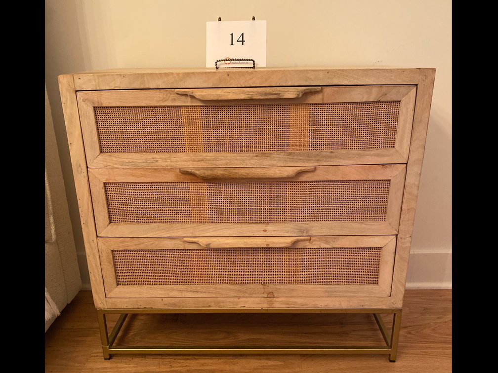 TWO MATCHING SIDE-TABLES  28.5”Hx30”Wx14”D MATCHES LOT#13