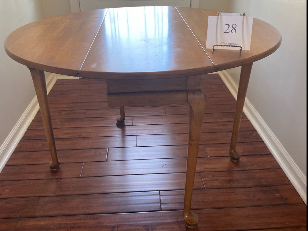 ROUND WOODEN FOLDING TABLE 44” DIAMETER