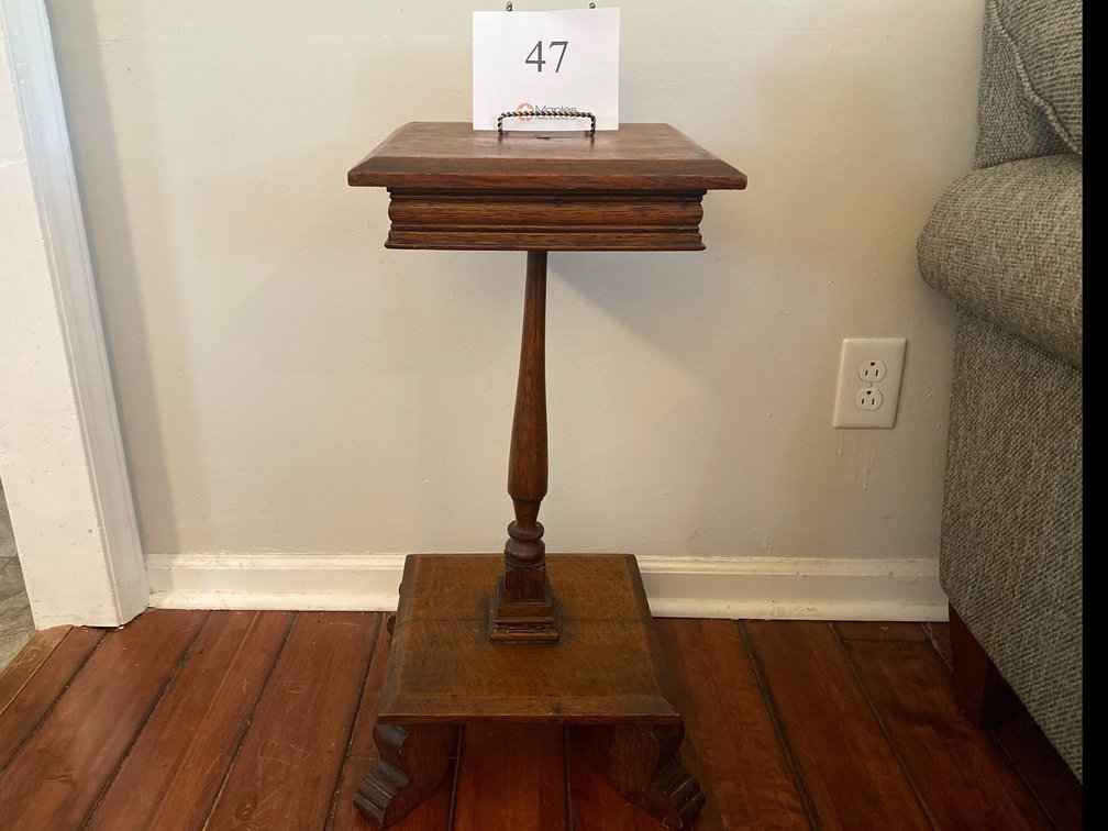 WOODEN SQUARE PLANT STAND/SIDE TABLE 26.5”Hx 12”Wx12”D