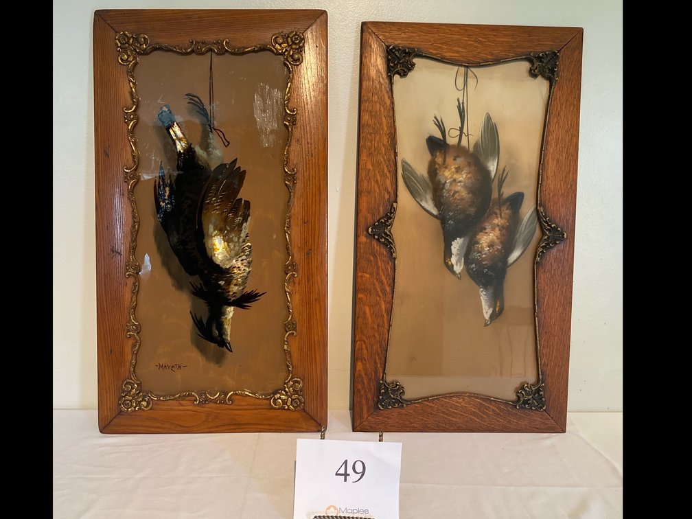 FRAMED PHEASANT AND FRAMED DUCK PICTURES 28.5”x 15” 
