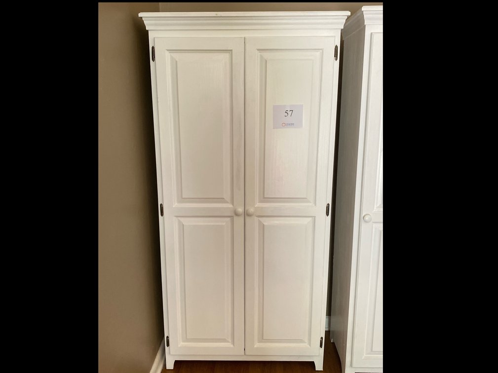 WHITE CABINET WITH ADJUSTABLE INSIDE SHELVES 72”Hx36”Wx16”D