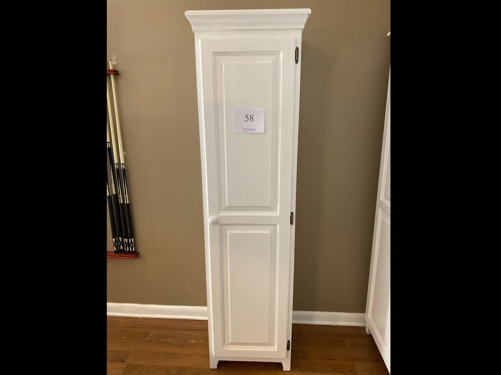 WHITE CABINET WITH ADJUSTABLE SHELVES 72”Hx20.5”x16”D