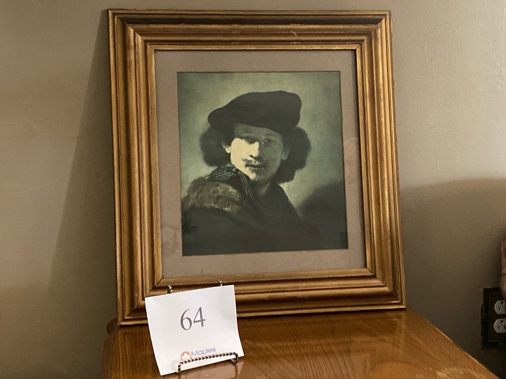 FRAMED SELF PORTRAIT OF REMBRANDT