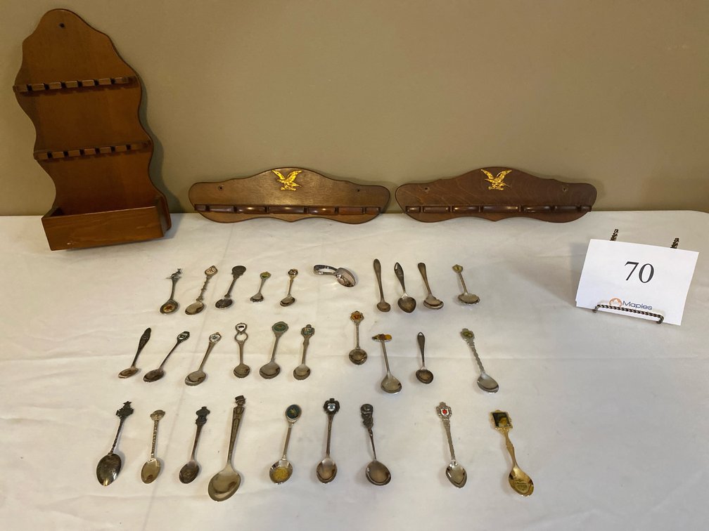 SPOON COLLECTION WITH 3 WOODEN DISPLAYS