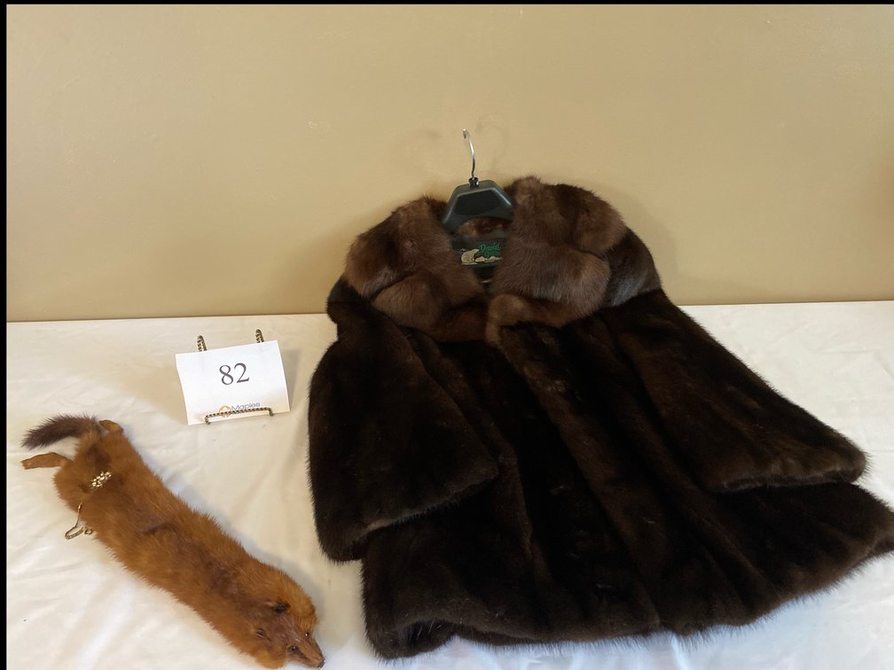 DAVID GREEN MINK COAT,  VINTAGE FUR STOLE