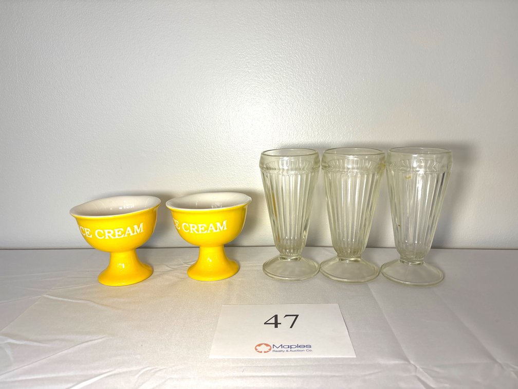 Vintage Ice Cream/ Milkshake Glasses