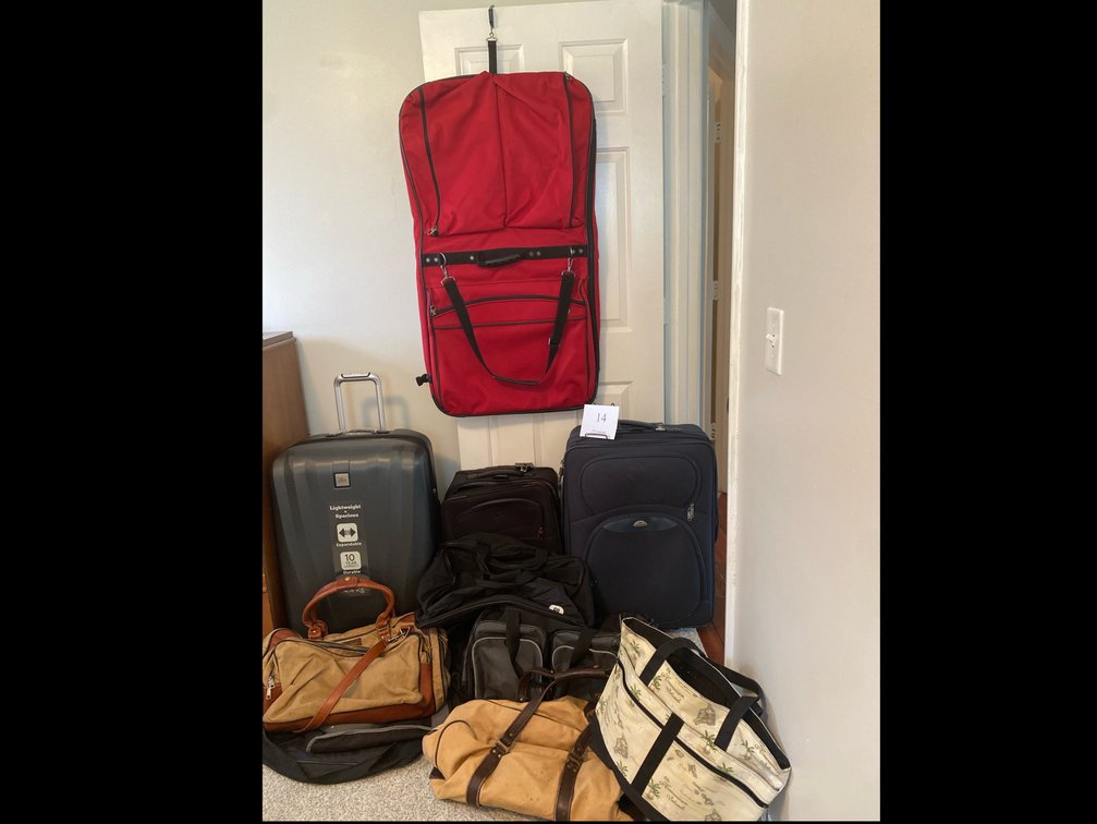 SKYWAY HARD SHELL ROLLING SUITCASE, SAMSONITE SOFT SHELL ROLLING SUITCASE, ATLANTIC ROLLING SUITCASE, VARIOUS DUFFLE BAGS