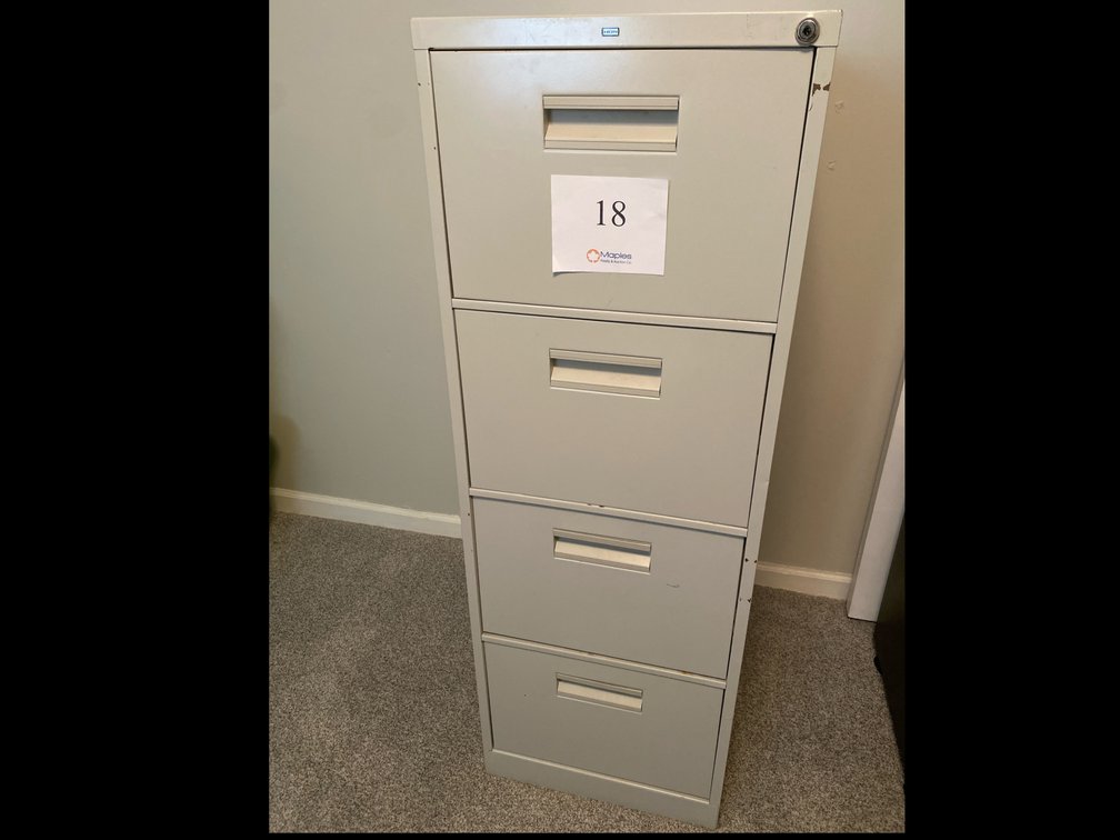 HON METAL 4 DRAWER FILING CABINET  52”H x 18” W x 26.5” D