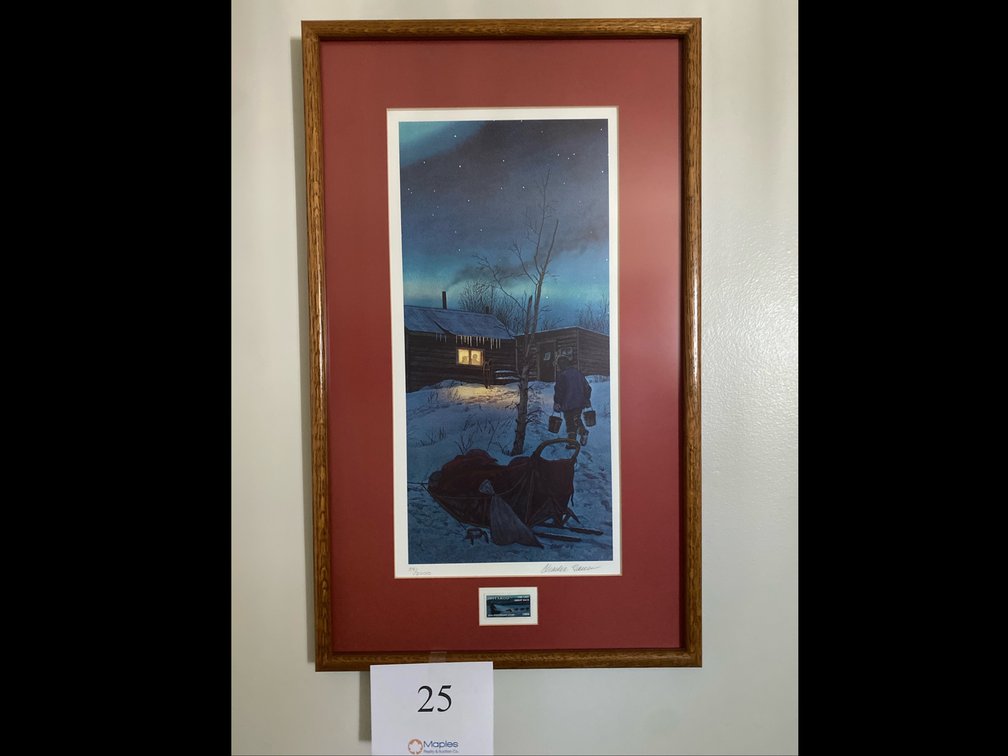 SIGNED CHARLES GAUSE FRAMED ART TITLED, THE LAST GREAT RACE