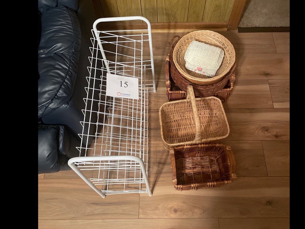  Shoe Rack and Wicker baskets 