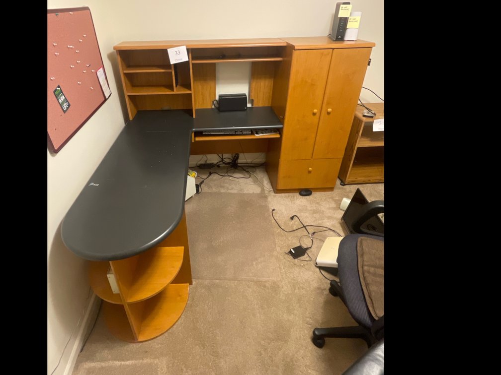 L-Shaped Wooden Desk 