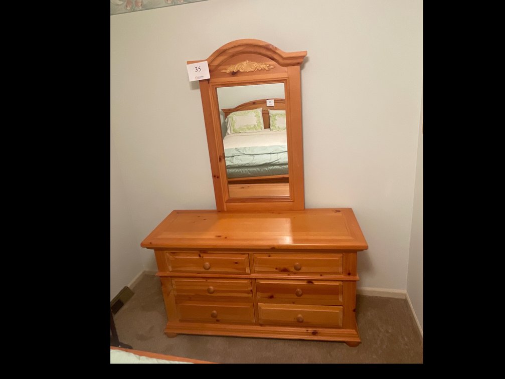 Wooden Dresser with Mirror 
