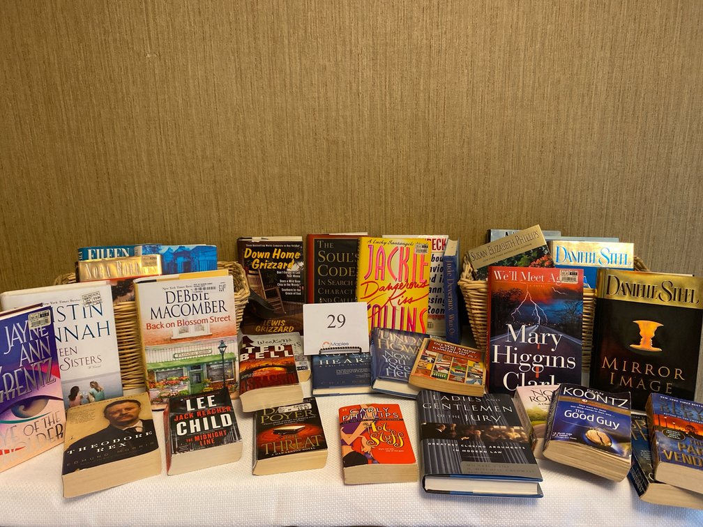 VARIOUS BOOKS AND WHICKER BASKETS