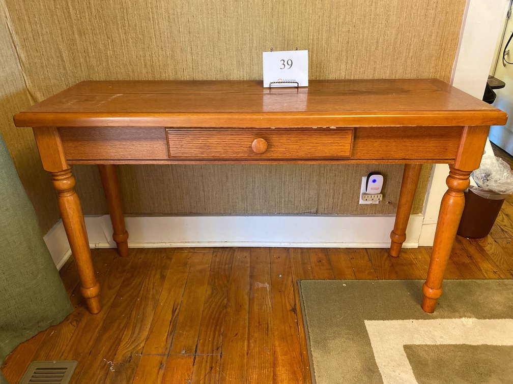 WOODEN DESK 27.5”Hx49.5WX17.5”D