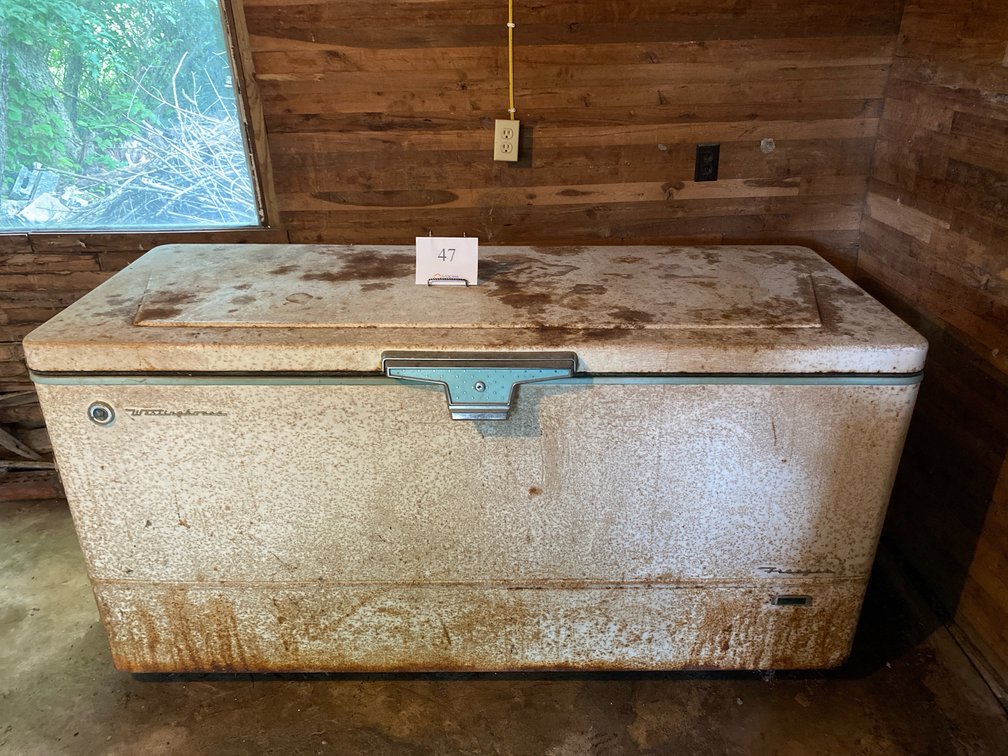 VINTAGE WESTINGHOUSE CHEST FREEZER, 36”Hx70”Wx32”D