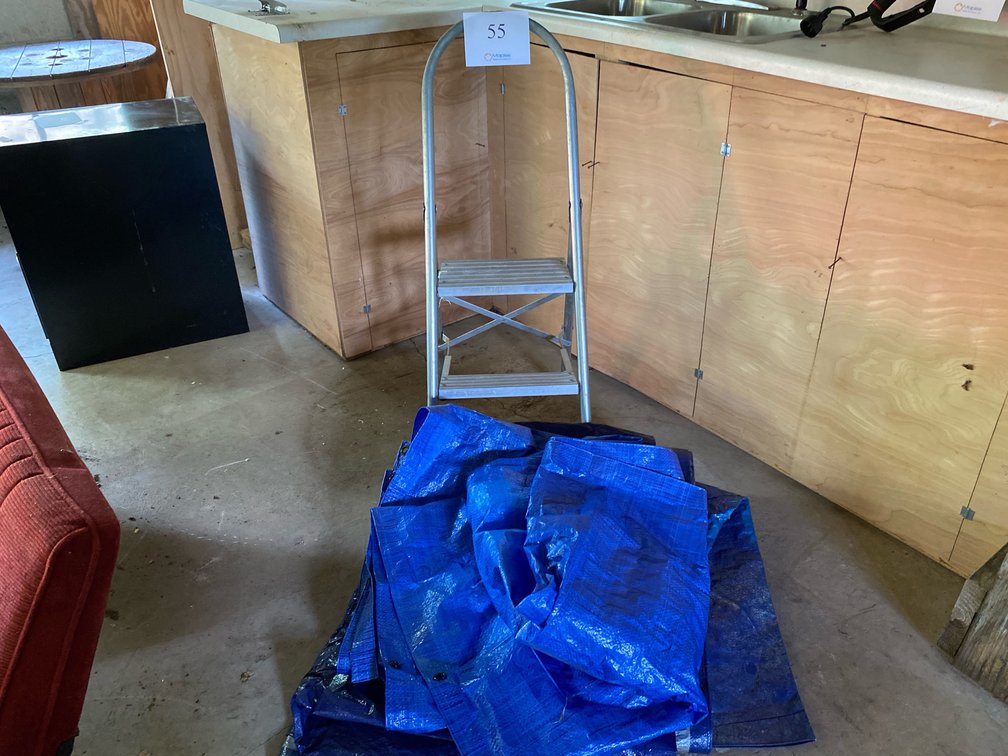 STEP LADDER AND 2 TARPS 