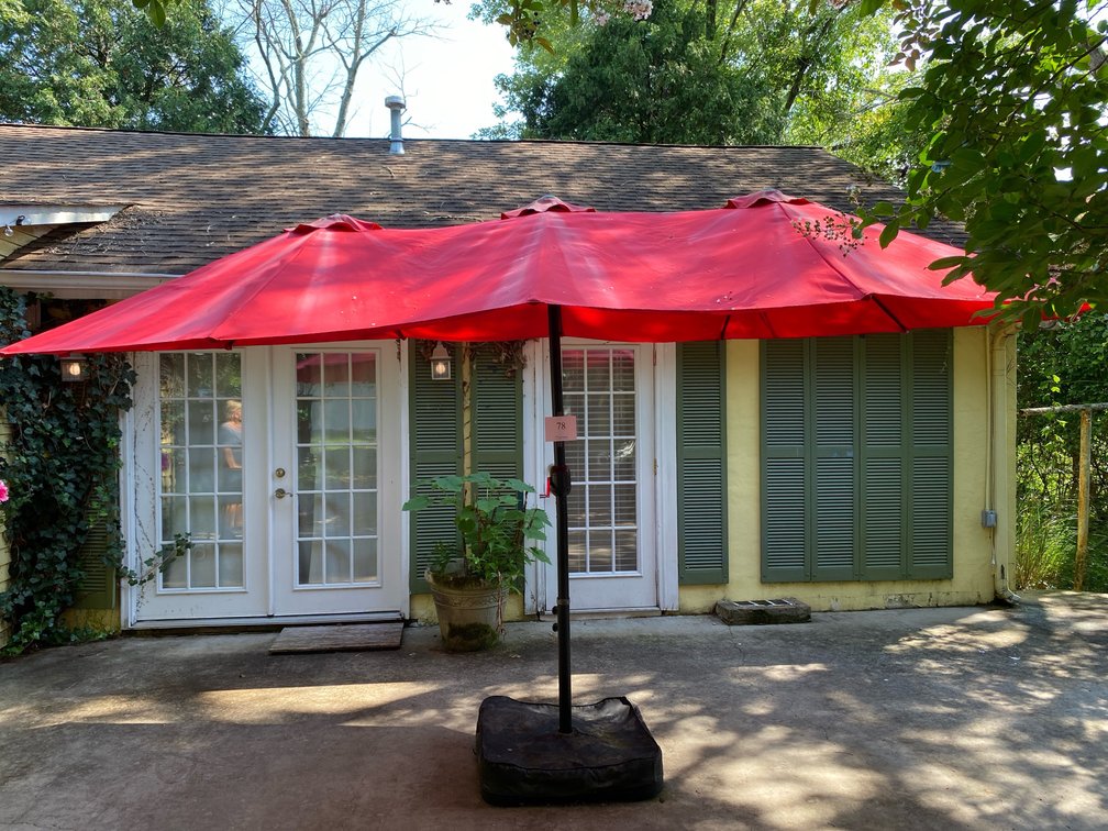LARGE OUTDOOR UMBRELLA AND STAND