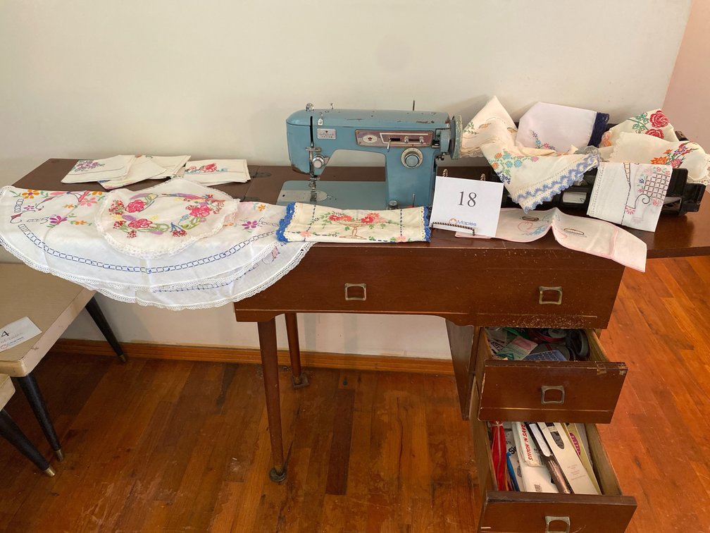 VINTAGE BROTHER WIZARD CUSTOM SEWING MACHINE AND CABINET