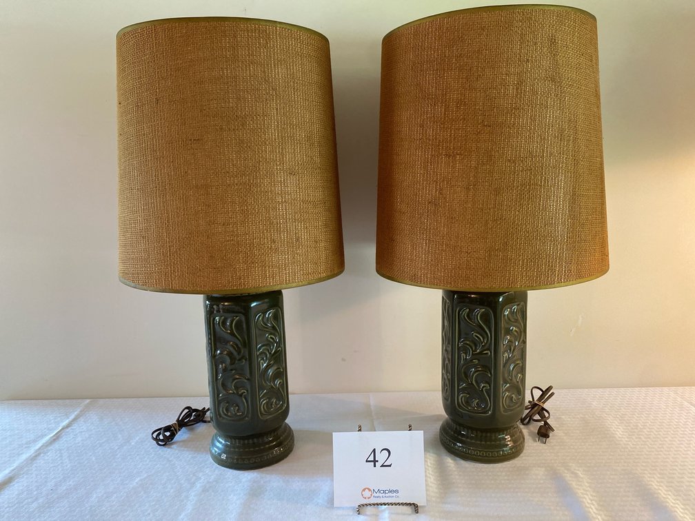 VINTAGE MATCHING LAMPS 28.5” H