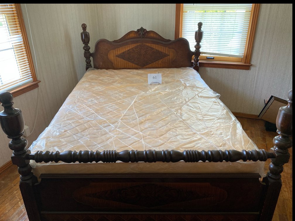 VINTAGE FULL BED WITH MATTRESS AND BOX SPRING MATCHES LOT # 41 and 62