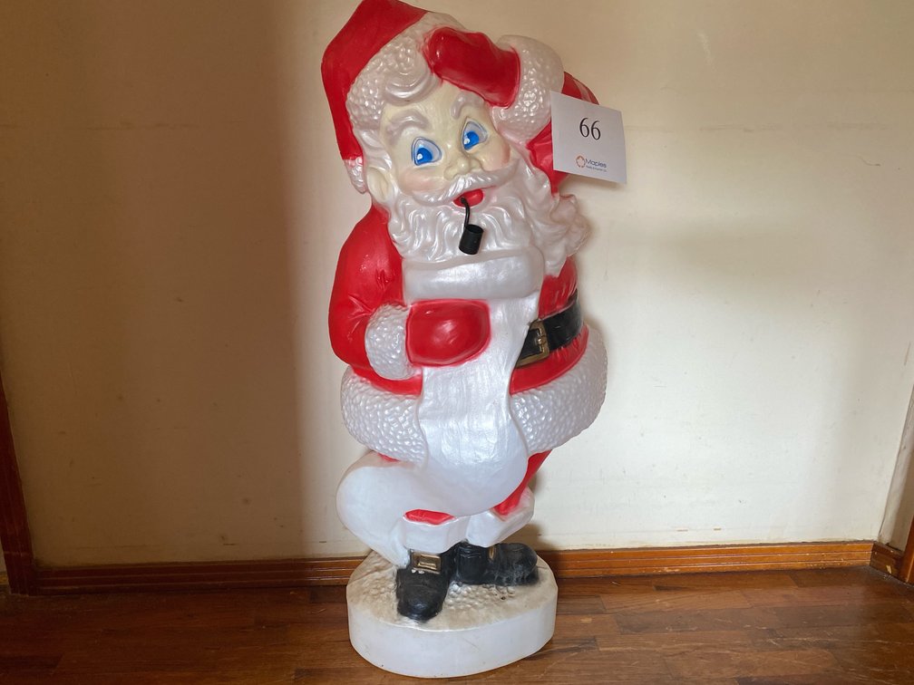 LARGE VINTAGE PLASTIC CHRISTMAS SANTA  44”H
