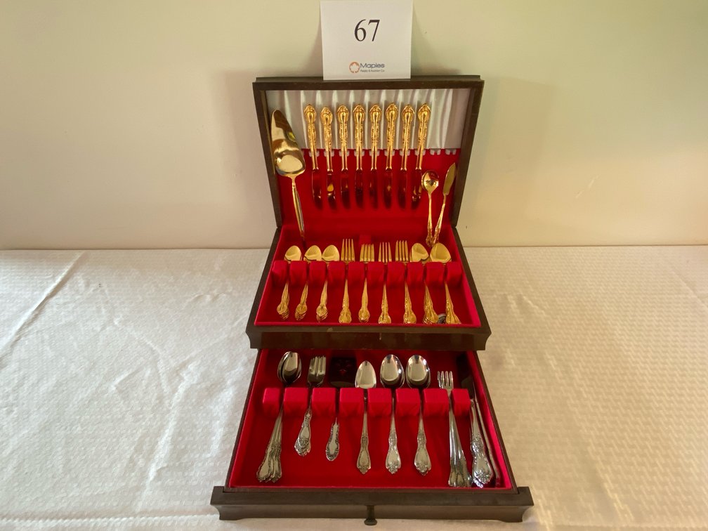 VINTAGE REXFORD NATIONAL GOLD TONE FLATWARE, VARIOUS ONEIDA AND NORTHLAND PIECES