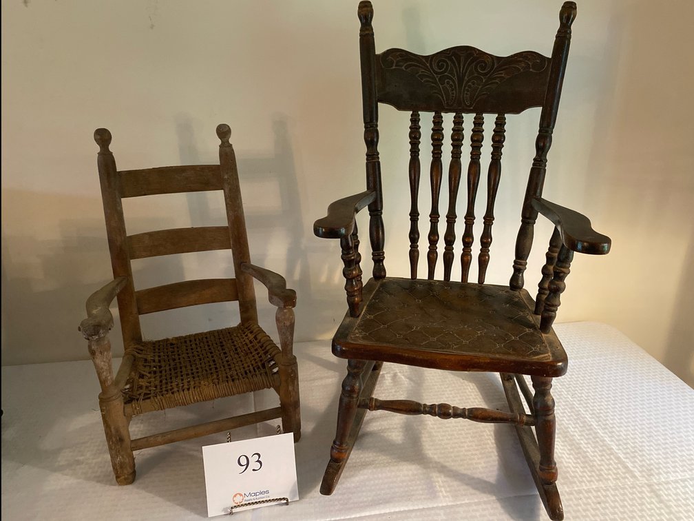 VINTAGE KIDS CHAIR AND ROCKING CHAIR