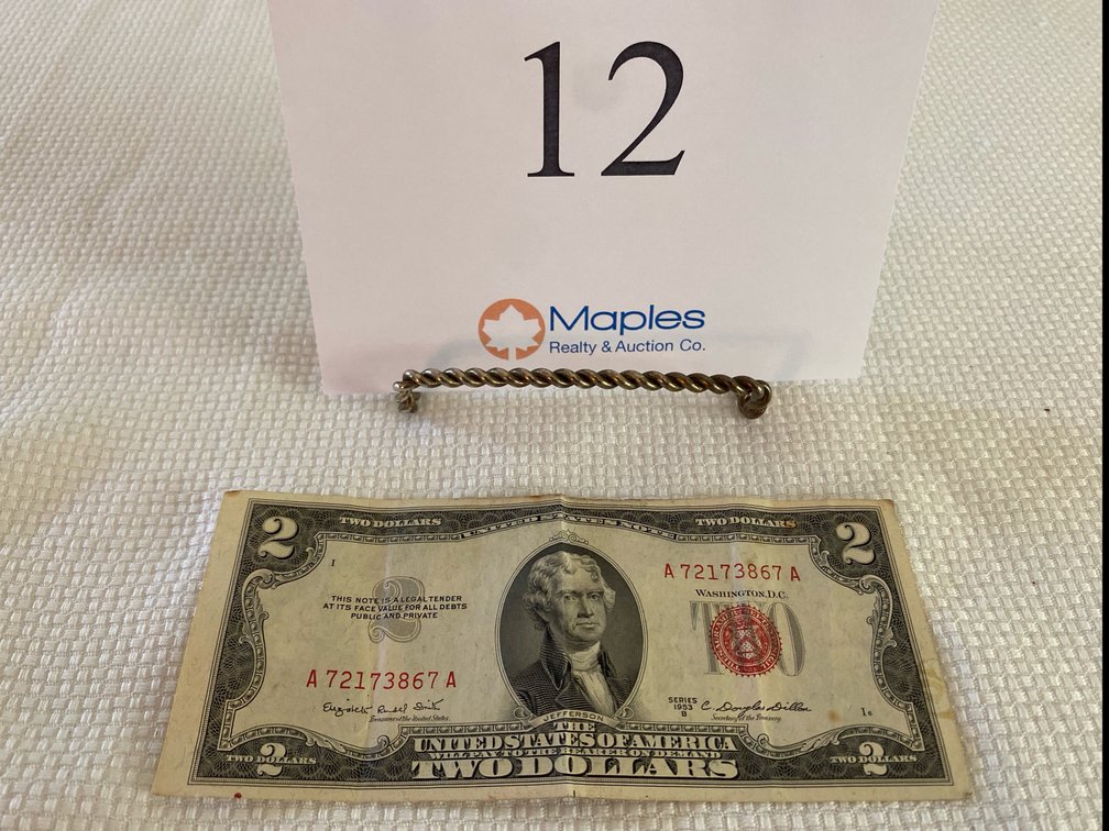 1953 B SERIES 2 DOLLAR BILL 