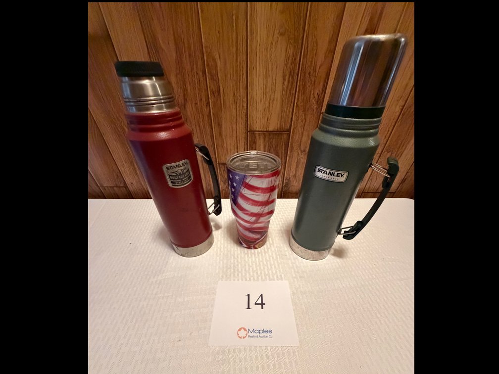 (2) Stanley Thermos and  Yeti Cup