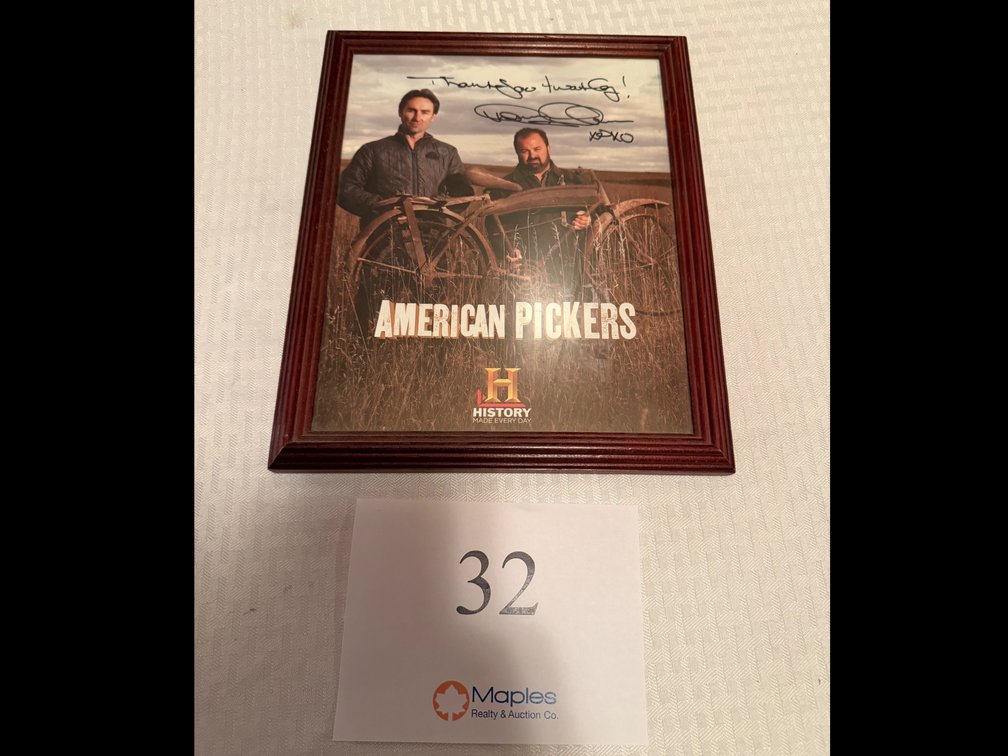 Signed American Pickers framed photo