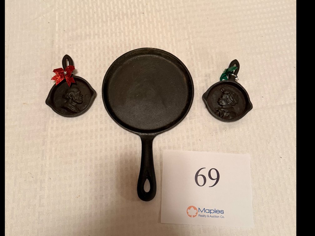 Cast Iron Skillet and decorative pieces 