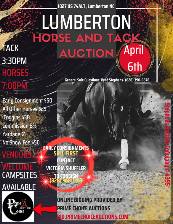 Image for Lumberton Horse and Tack Auction, April 2026