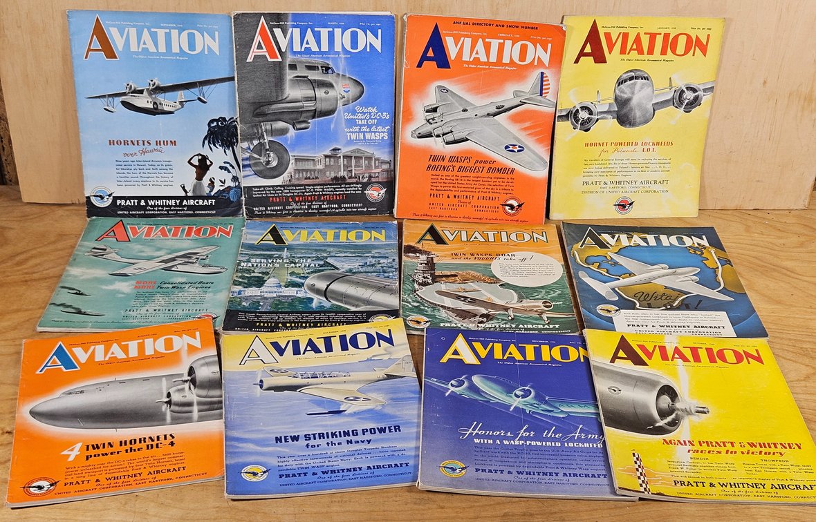 1938 Aviation Magazines 12 Issues