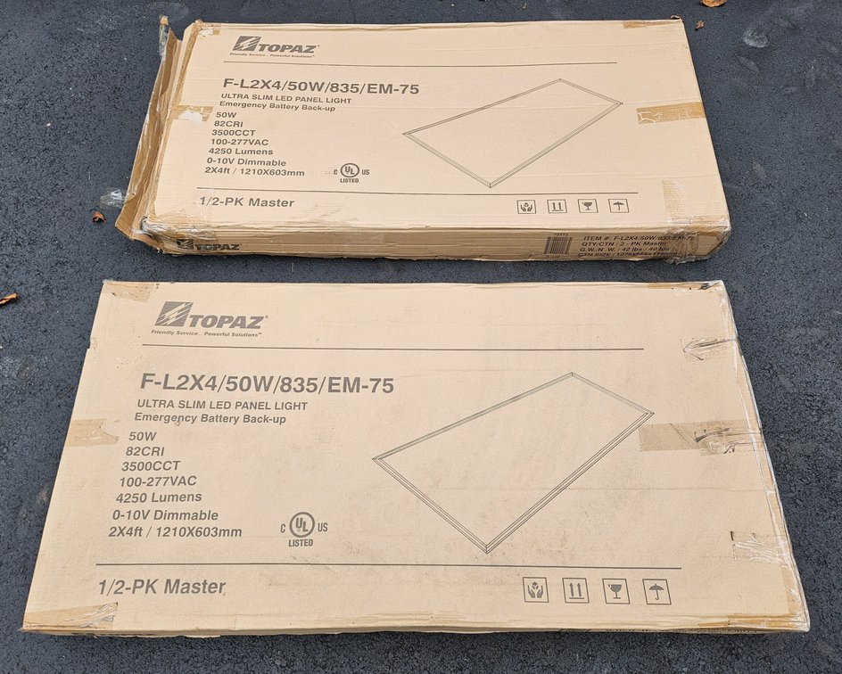 Four Topaz 2ftx4ft LED Panel Lights