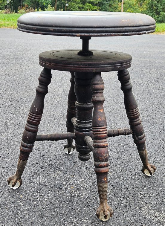 Glass Clawfoot Adjustable Stool