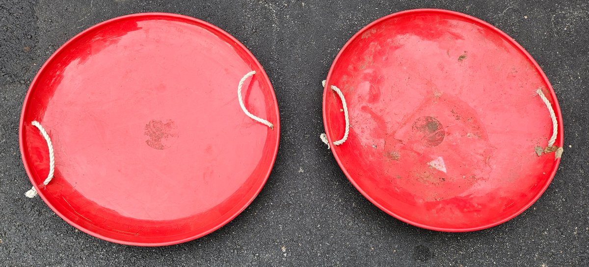 Two Metal Saucer Sleds