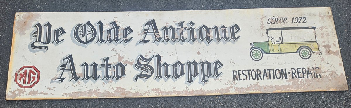 Ye Olde Antique Auto Shoppe Wooden Sign