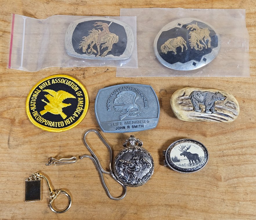 Belt Buckle & Pocket Watch Lot