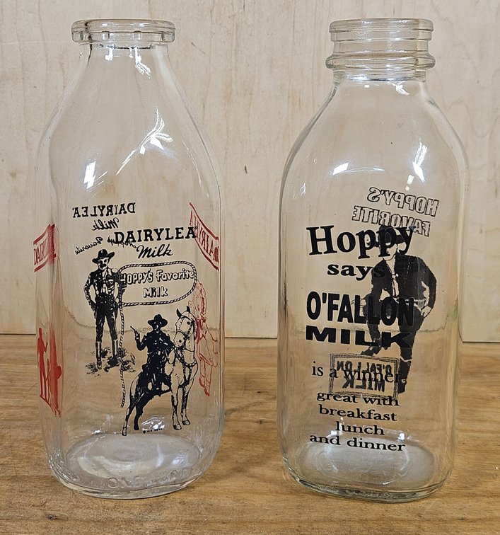 Happy Glass Milk Bottles