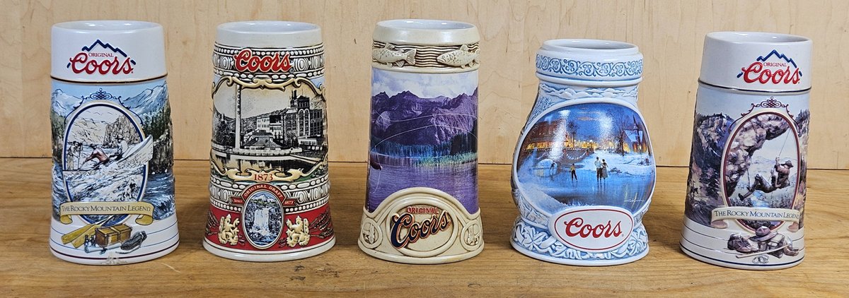 Five Coors Beer Steins
